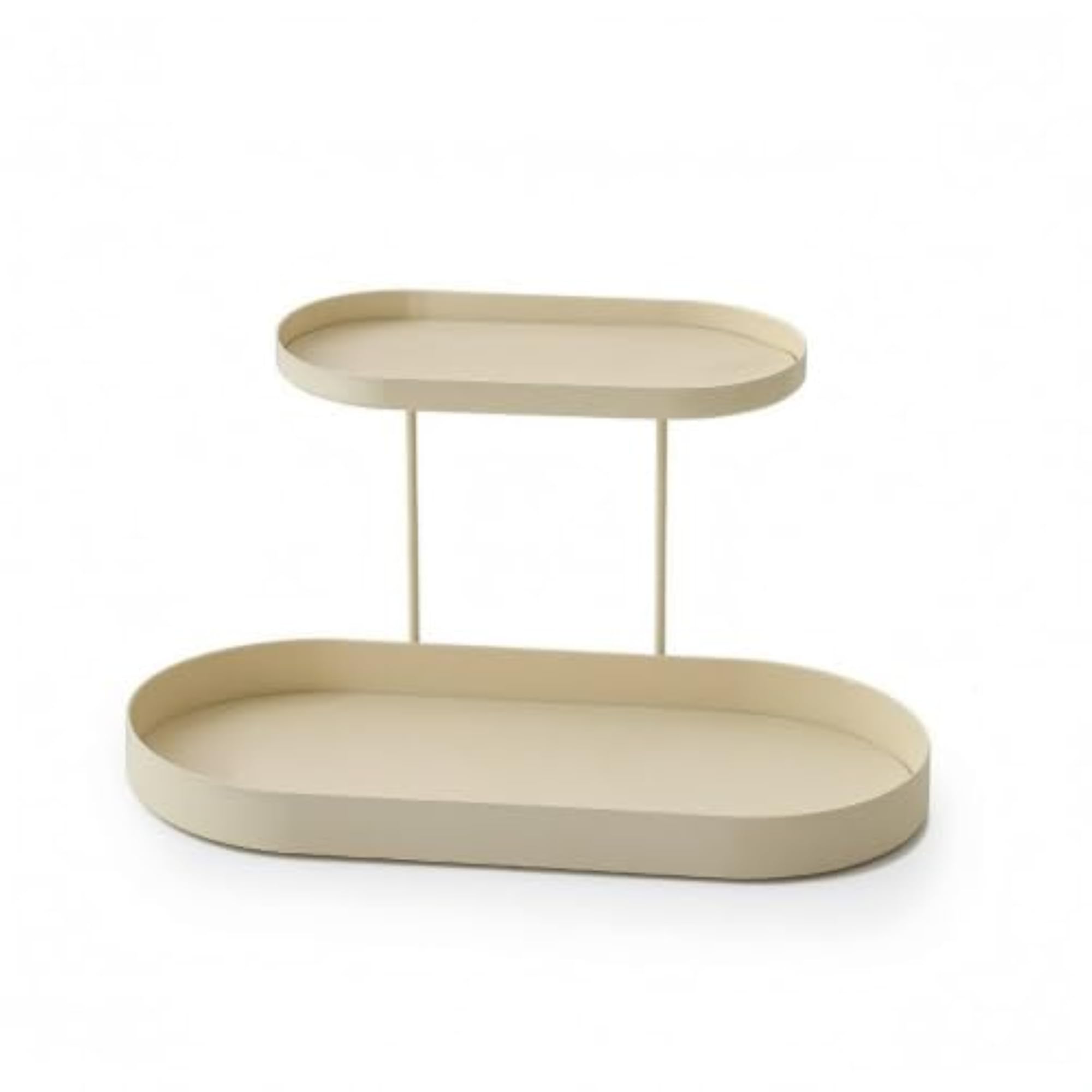Double-Layer Two-Tier Cosmetic Organizer Tray, Metal Frame